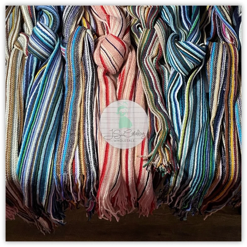 Colorful Striped Knit Scarves